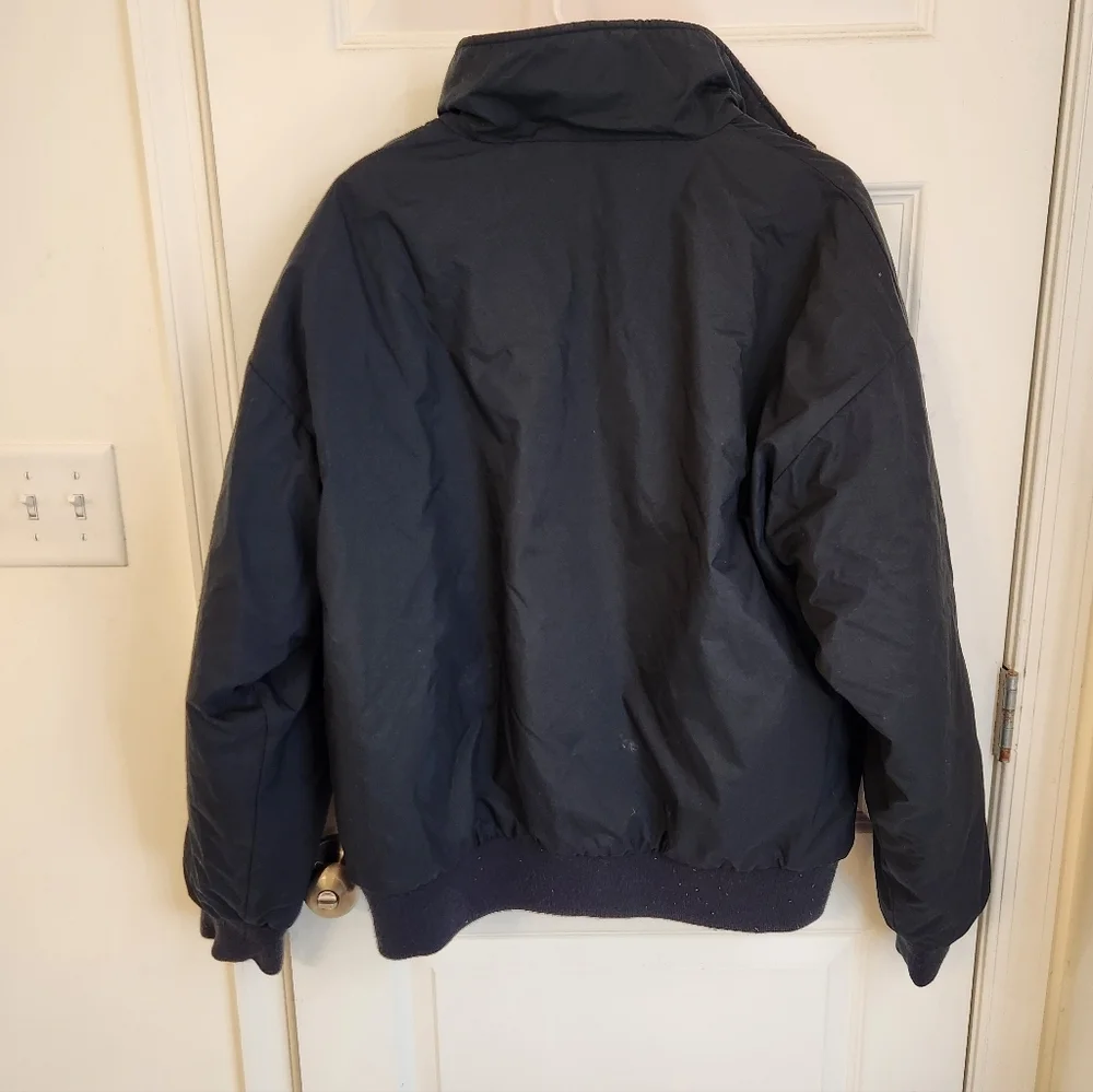 Vtg WOOLRICH Mens Size L Black Nylon Bomber Jacket‎ Reversible Varsity K/PP